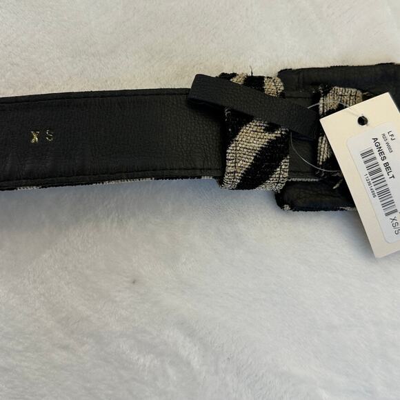 Lizzie Fortunato Agnes Zebra Chenille Belt Black Natural Size XS/S NWT $275 main image 11